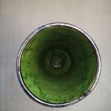 Enamelled terracotta vase - Signed 1950s