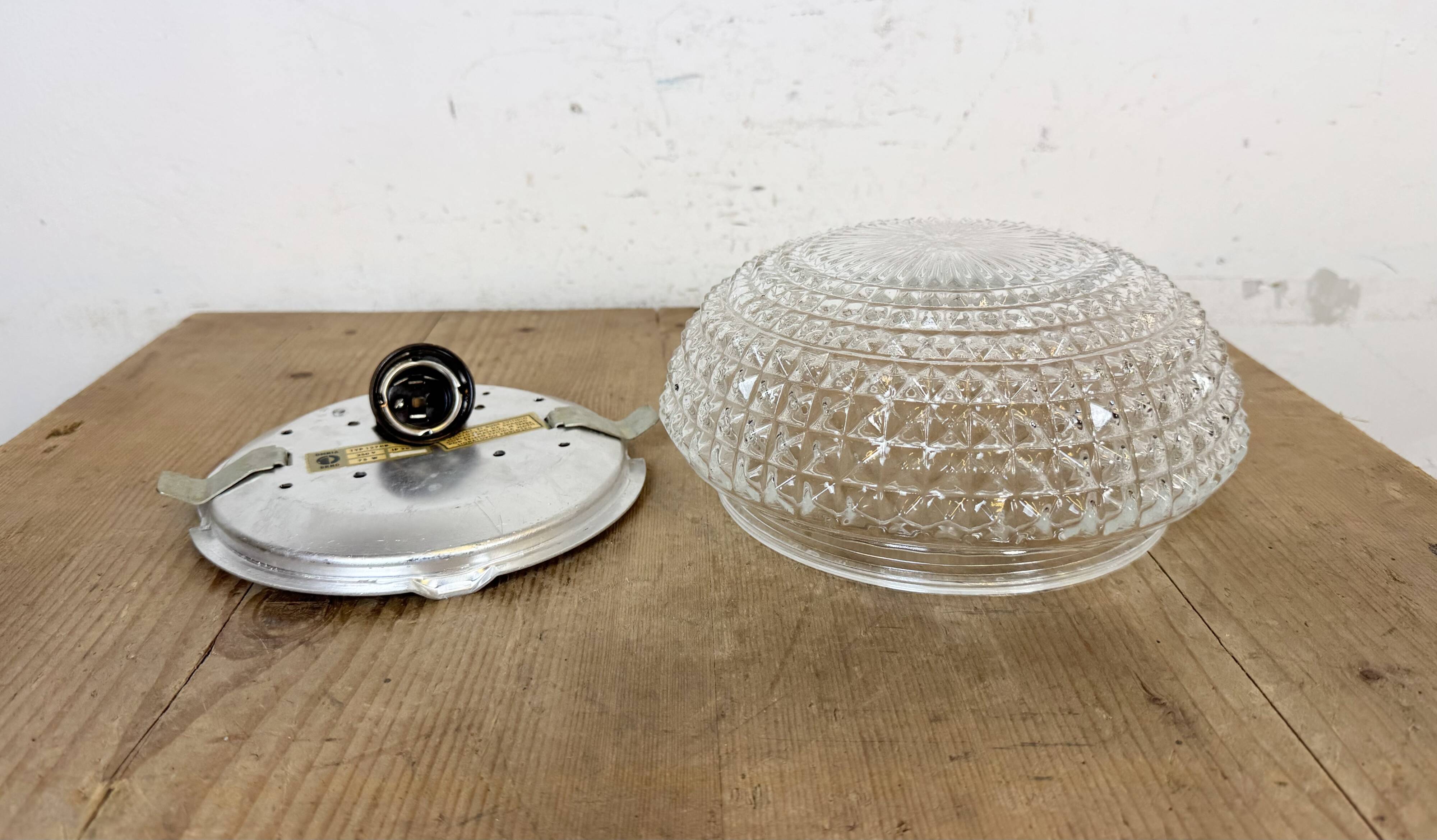 Vintage Glass Wall or Ceiling Light, 1970s