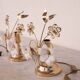 Set of 2 Murano Table Light White Flowers, 1970s