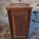 French antique bedside table in oak with walnut burl veneer, circa 1900.
