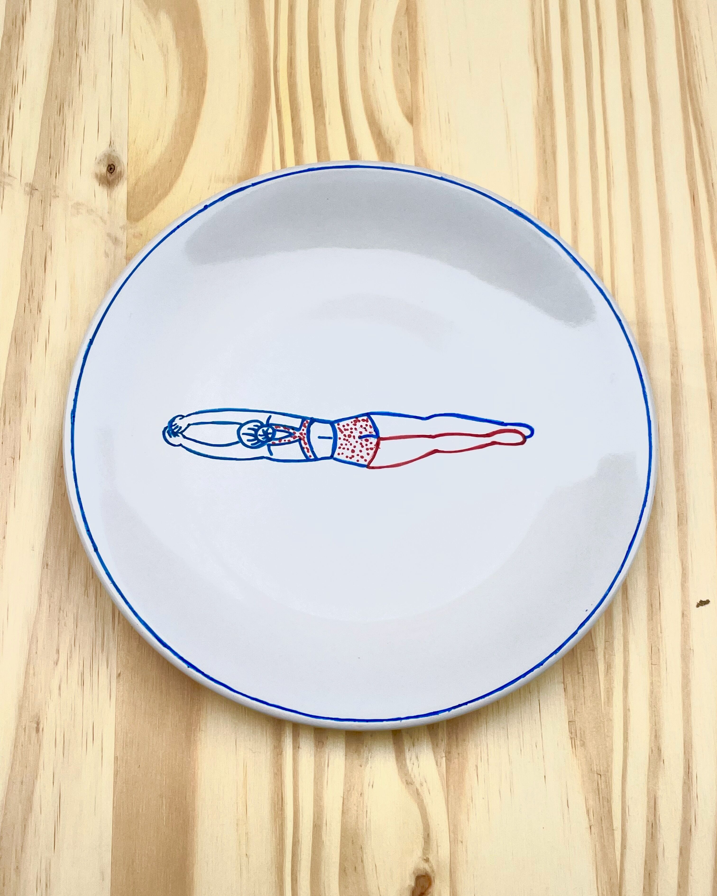 Hand-painted plate - Naiade