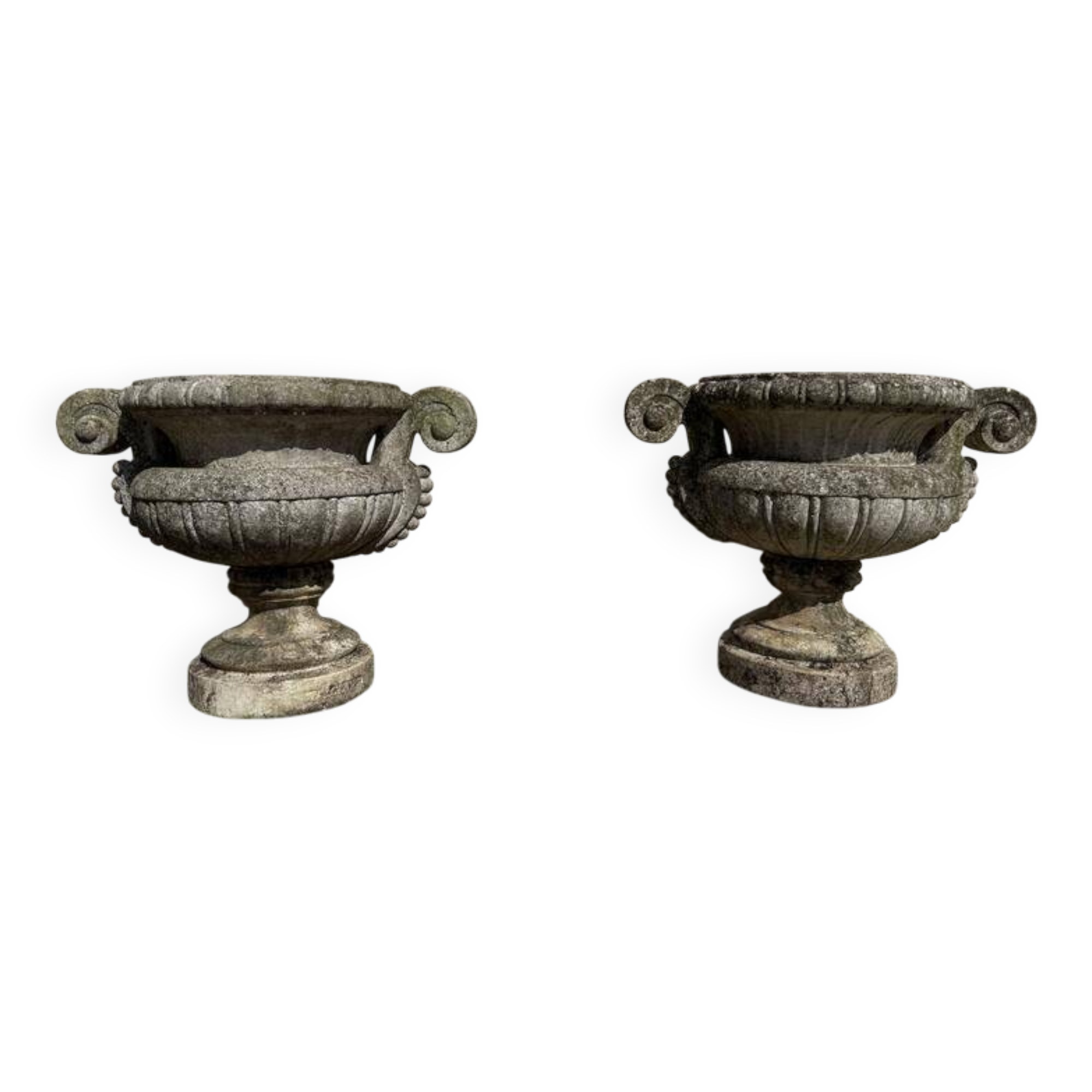 Paire de vasques - jardinières Médicis en pierre