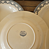 Salins R&A ironstone soup plates, Louis XVI Garland pattern