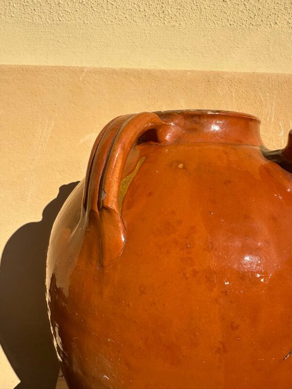 Gargoulette en terre cuite vernissée artisanat ancien ardéchois 1800