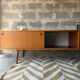 Scandinavian low sideboard in teak, 1970.