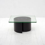 Spiralling wood and glass coffee table, c.1970