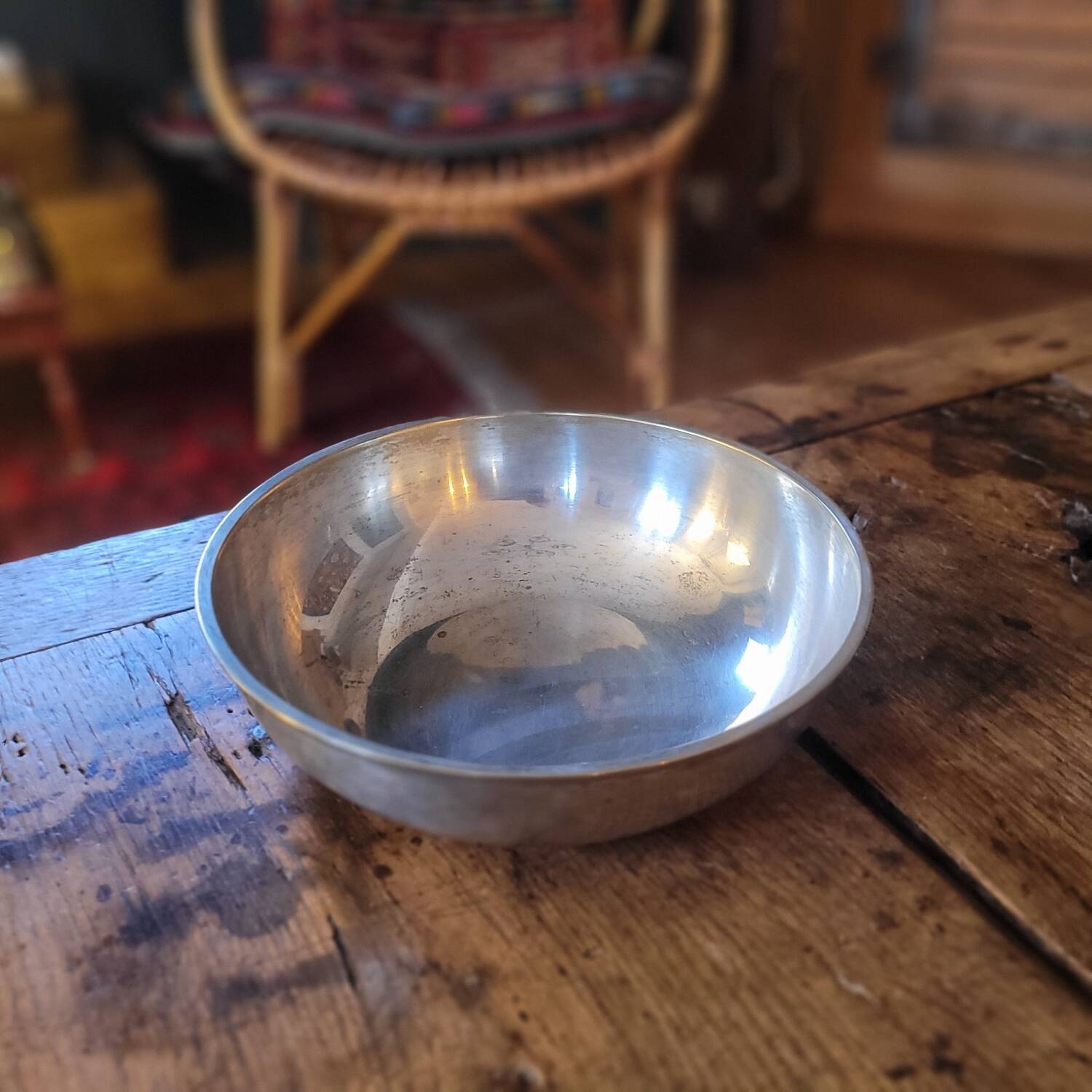Silver-plated metal valet tray, 19cm
