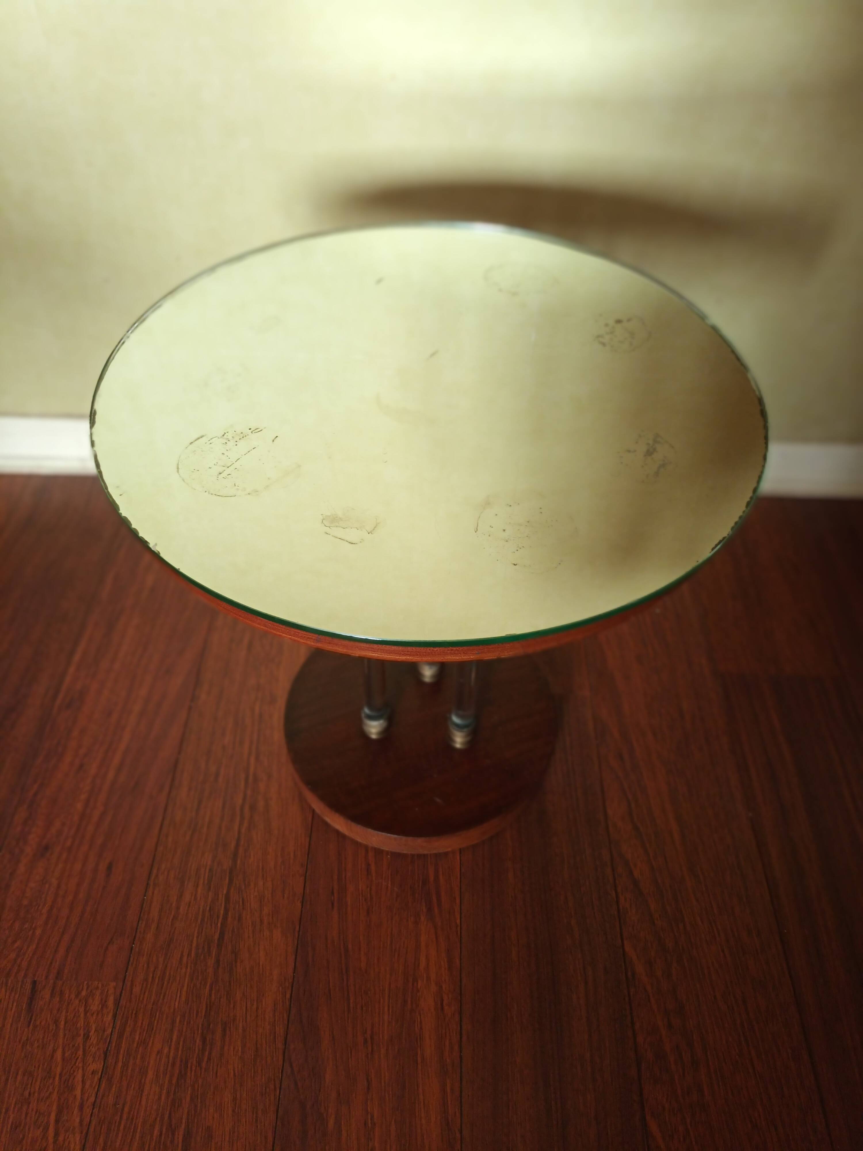 Art Deco pedestal table attributed to Jacques Adnet