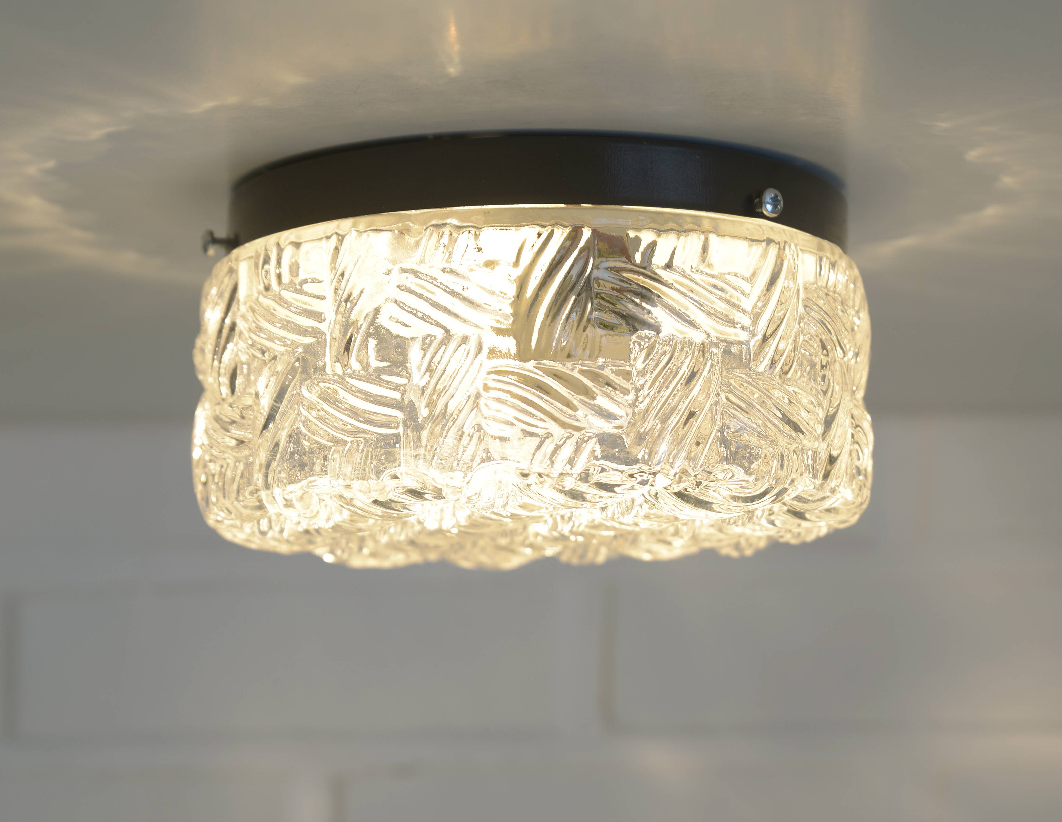 Appliques vintage, lot de 3 appliques murales, plafonnier encastré