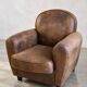 Club armchair in suede effect