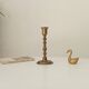 Antique candle holder in solid brass, gilded bis
