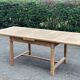 Renovated extendable farmhouse table in raw solid wood and marquetry 210cm
