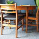 Teak dining table & four chairs A&FH Furniture