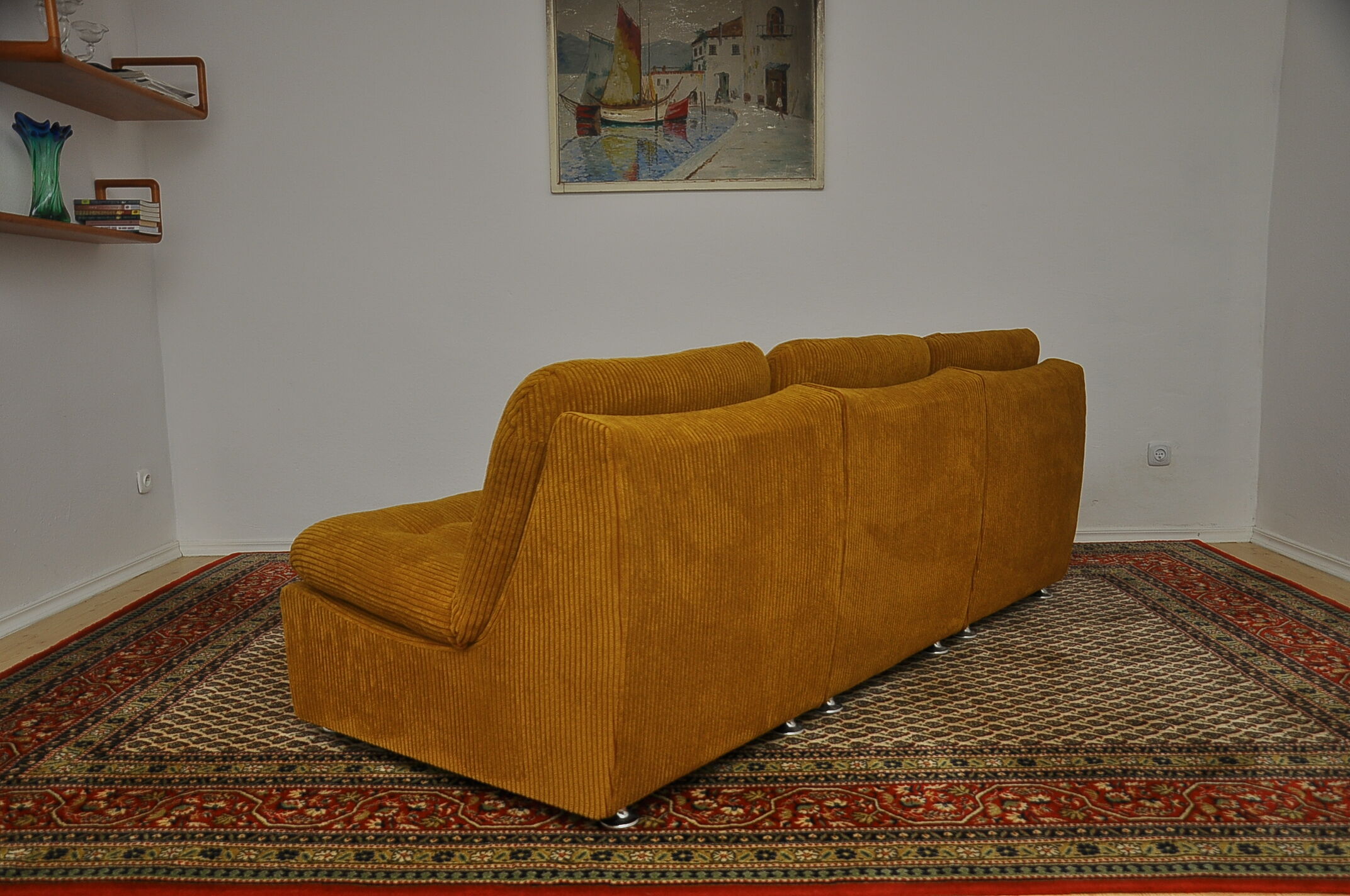 Canapé modulable en velours côtelé, années 1970, set de 6