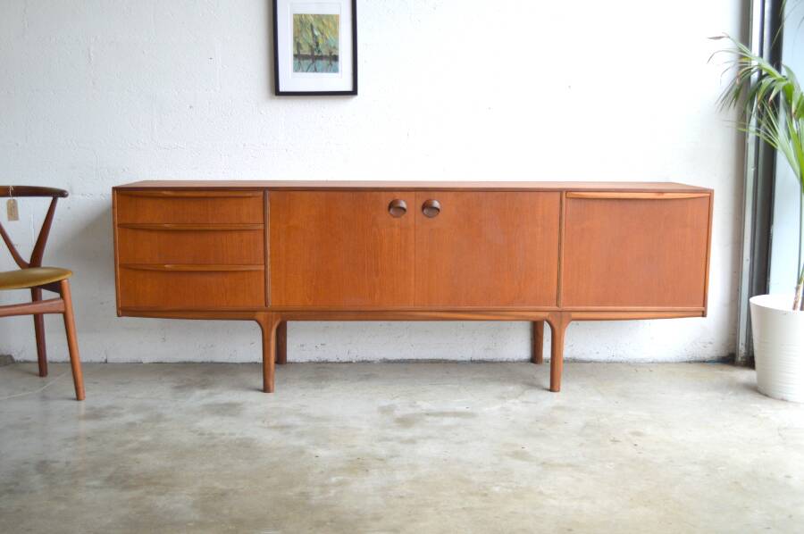 Vintage Scandinavian teak sideboard by McIntosh * 213 cm *