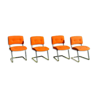 Set of chairs - Strafor Steelcase armchairs - orange