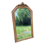 Large gilded wood mirror, Louis XVI - Art Nouveau transition style, mirror