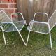 Pair of Antique EMU RIO Armchairs in White Metal Vintage