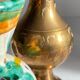 Vintage handcrafted ceramic and brass vases