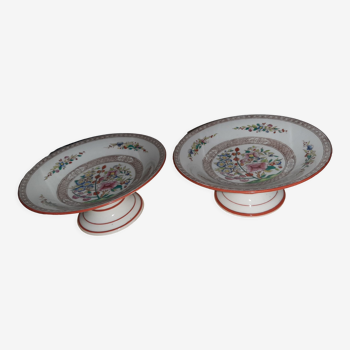 Pair of late 19th century porcelain fruit bowls