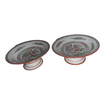 Pair of fine porcelain compotiers from the late 19th century.