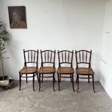 Set of 4 Fischel cane bistro chairs