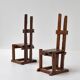 Pair of rustic Wabi Sabi Chairs, 1950s