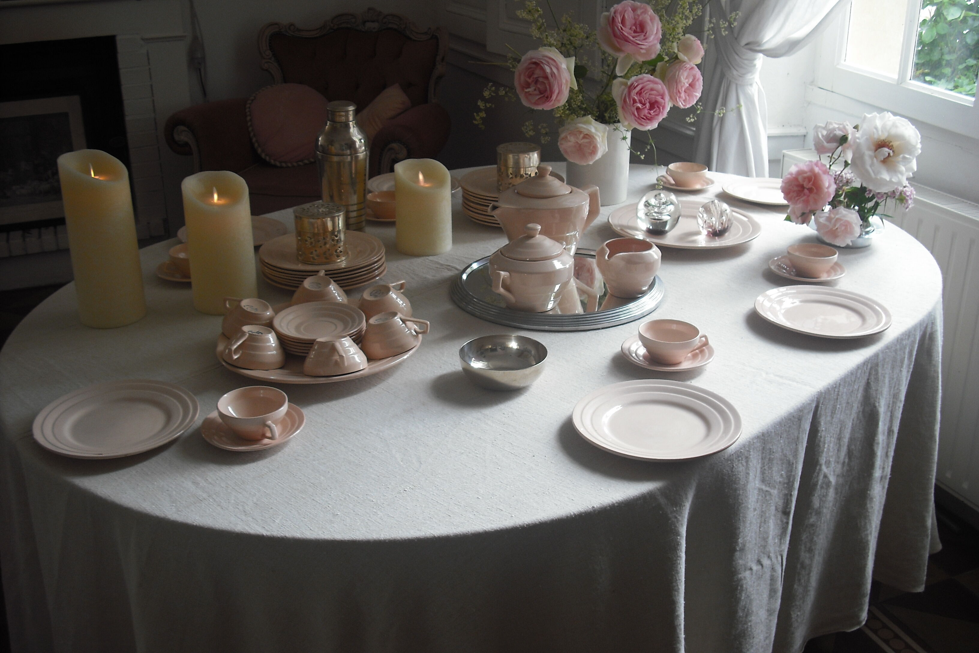 Coffee service powder pink 52 parts 1930