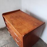 Commode chêne  pied compas, vintage reconstruction