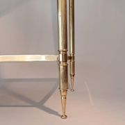 Gilded brass and smoked glass end table, 1960s.