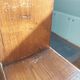 Asymmetrical wall or divider bookcase in dark wood