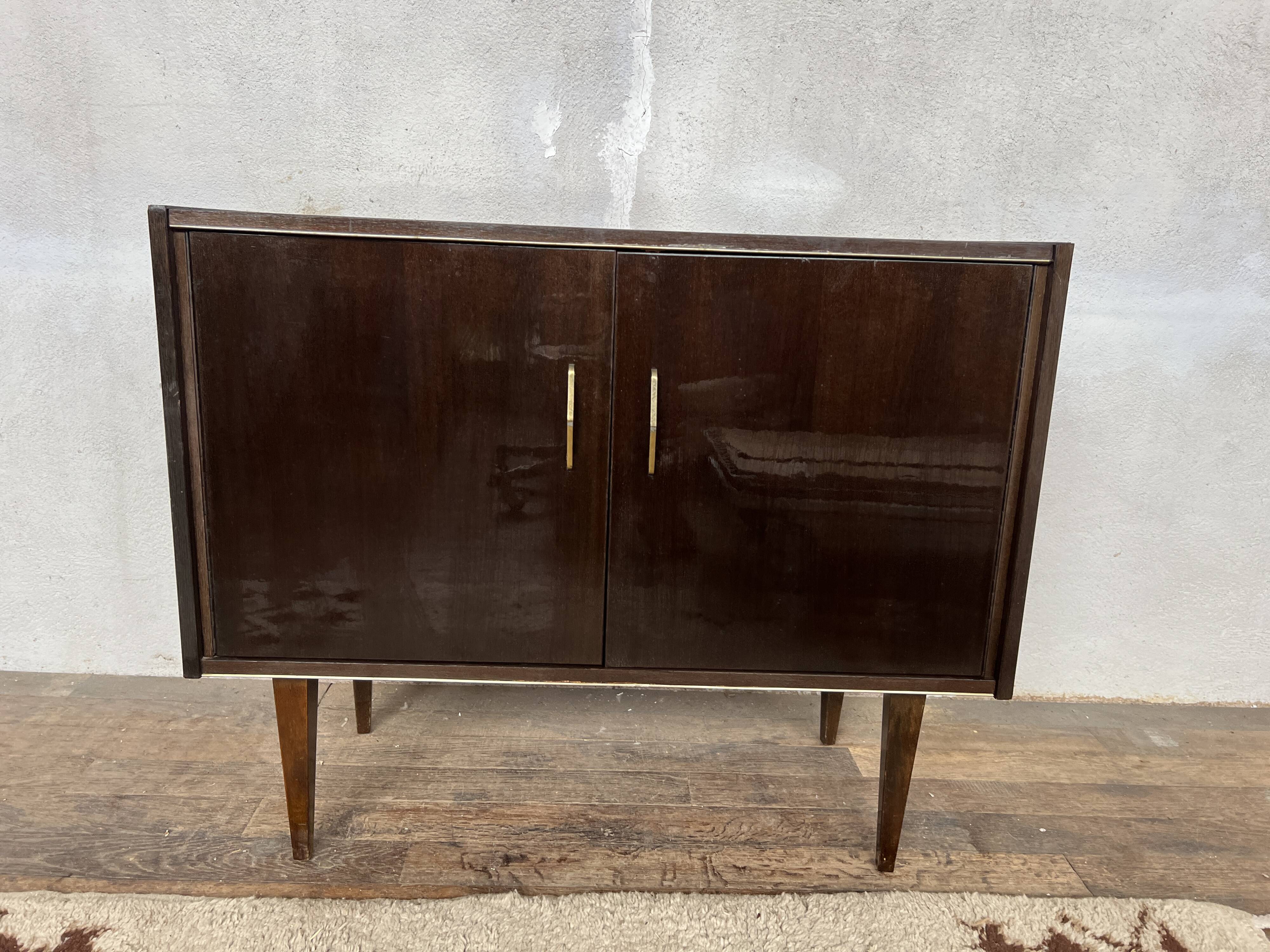 vintage varnished wood sideboard