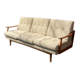 Canape daybed of the 60s in wood and wool