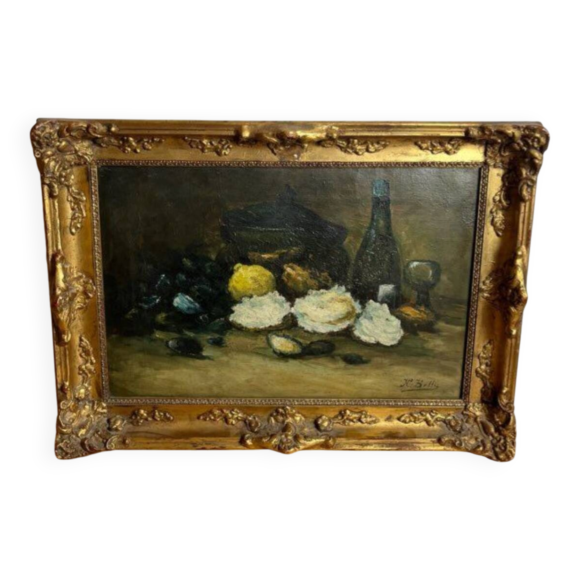 Nature morte signé Hubert Bellis - Peinture à l'huile