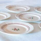 6 flat plates old Sarreguemines "Armelle"