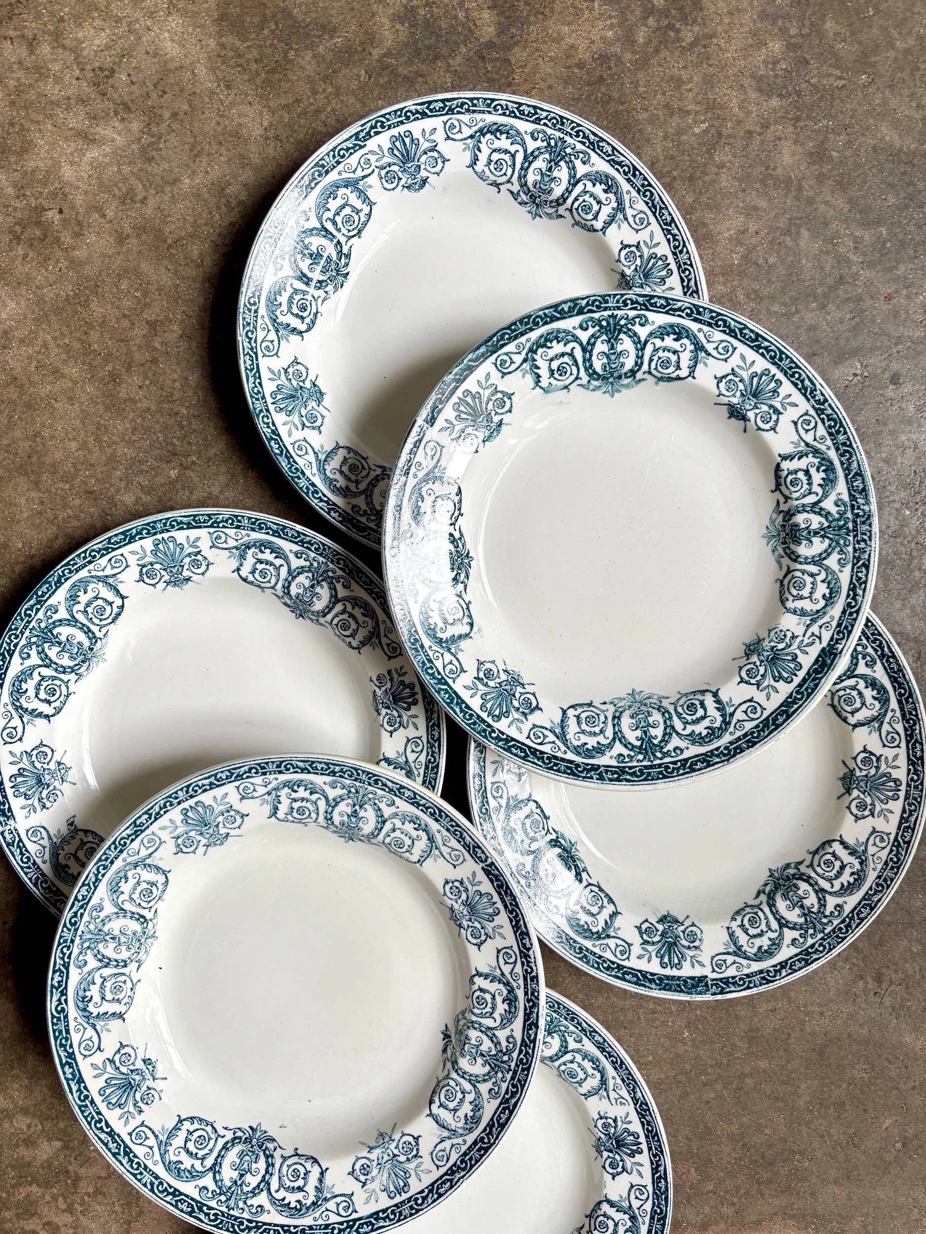 6 deep plates Léon Graves in earthenware, "Marie-Louise" service