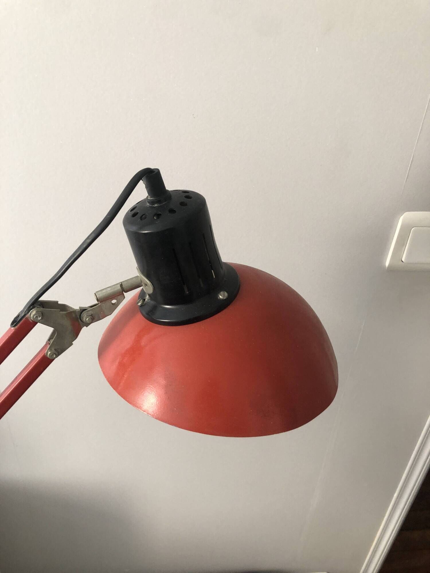 Lampe de bureau vintage architecte rouge