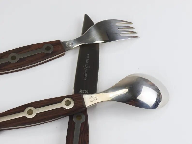 Unused Boxed Amboss 1050 Flatware, 32 Pieces / 6 Persons, Austria, 1950s