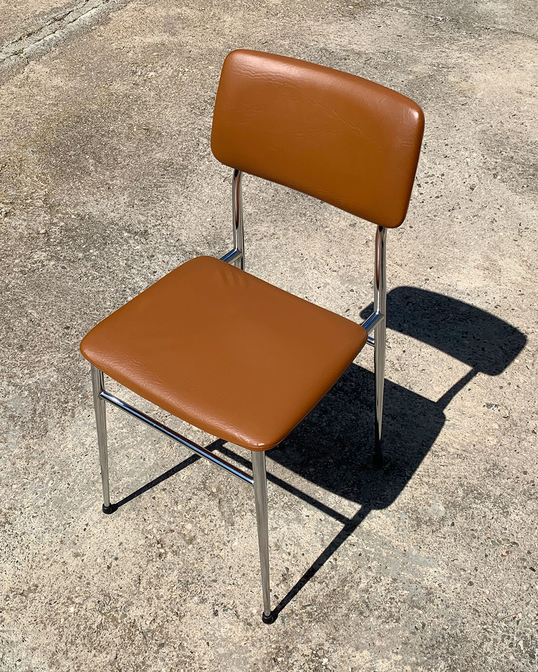 Chair skaï chrome brown
