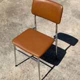 Chair skaï chrome brown