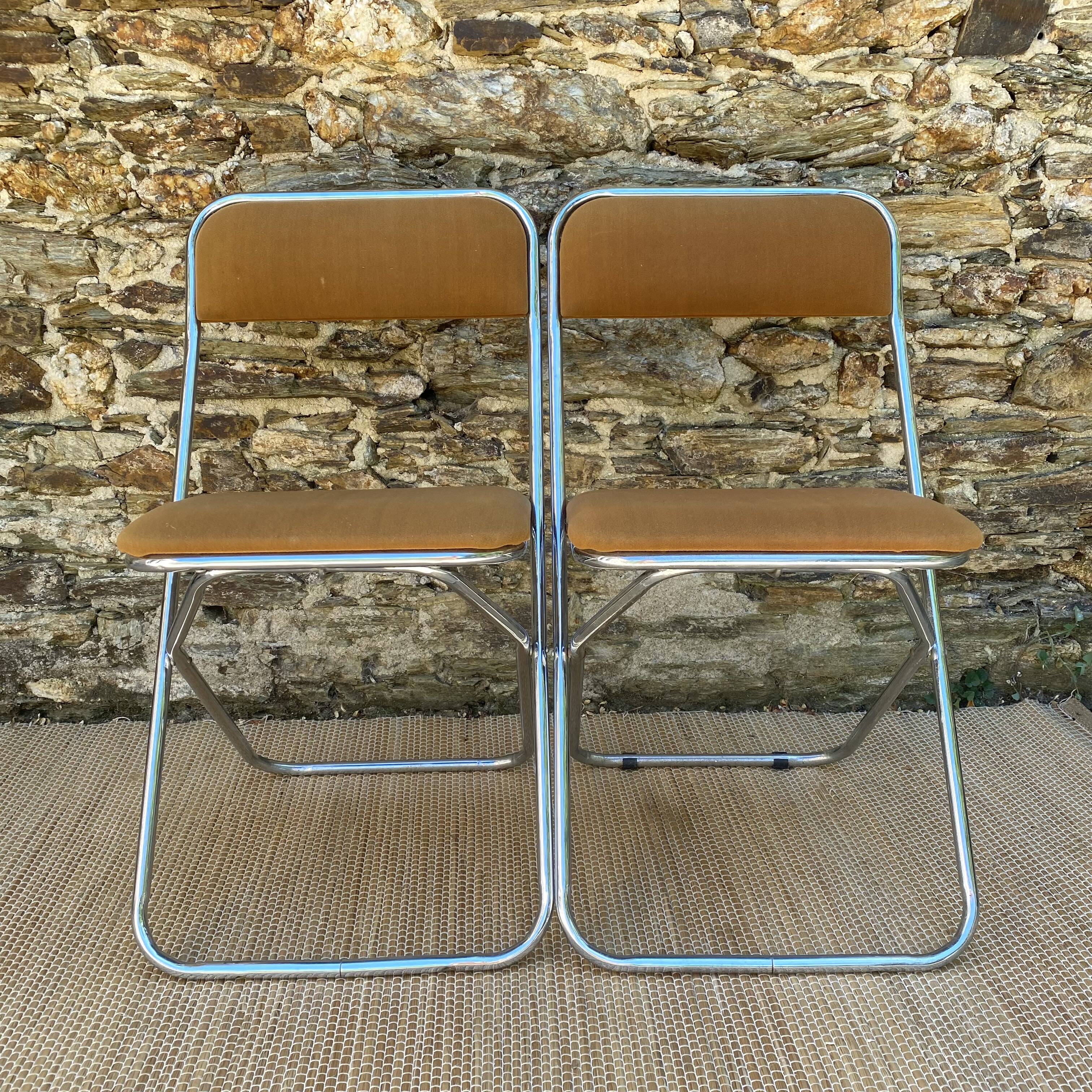 Vintage chrome folding chairs