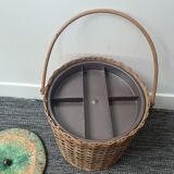 Wicker sewing basket