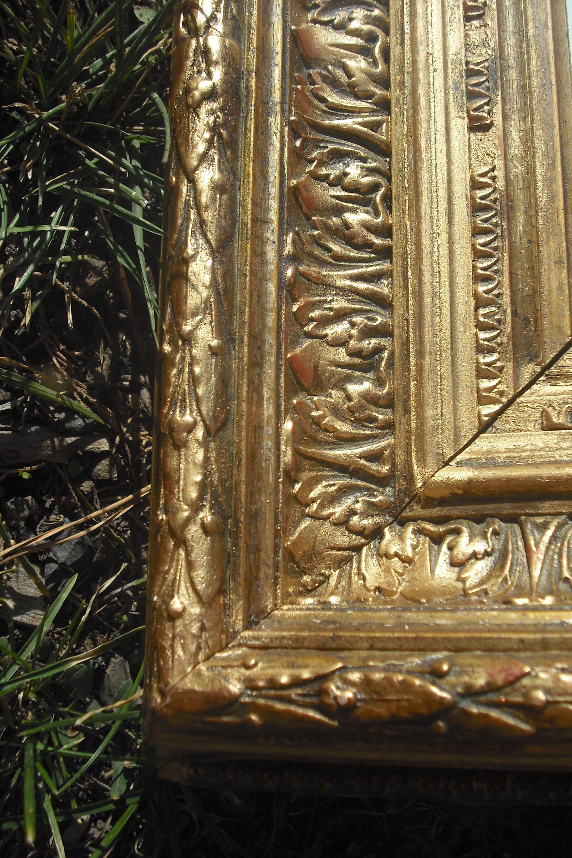 Thick mirror 19th 80x68cm