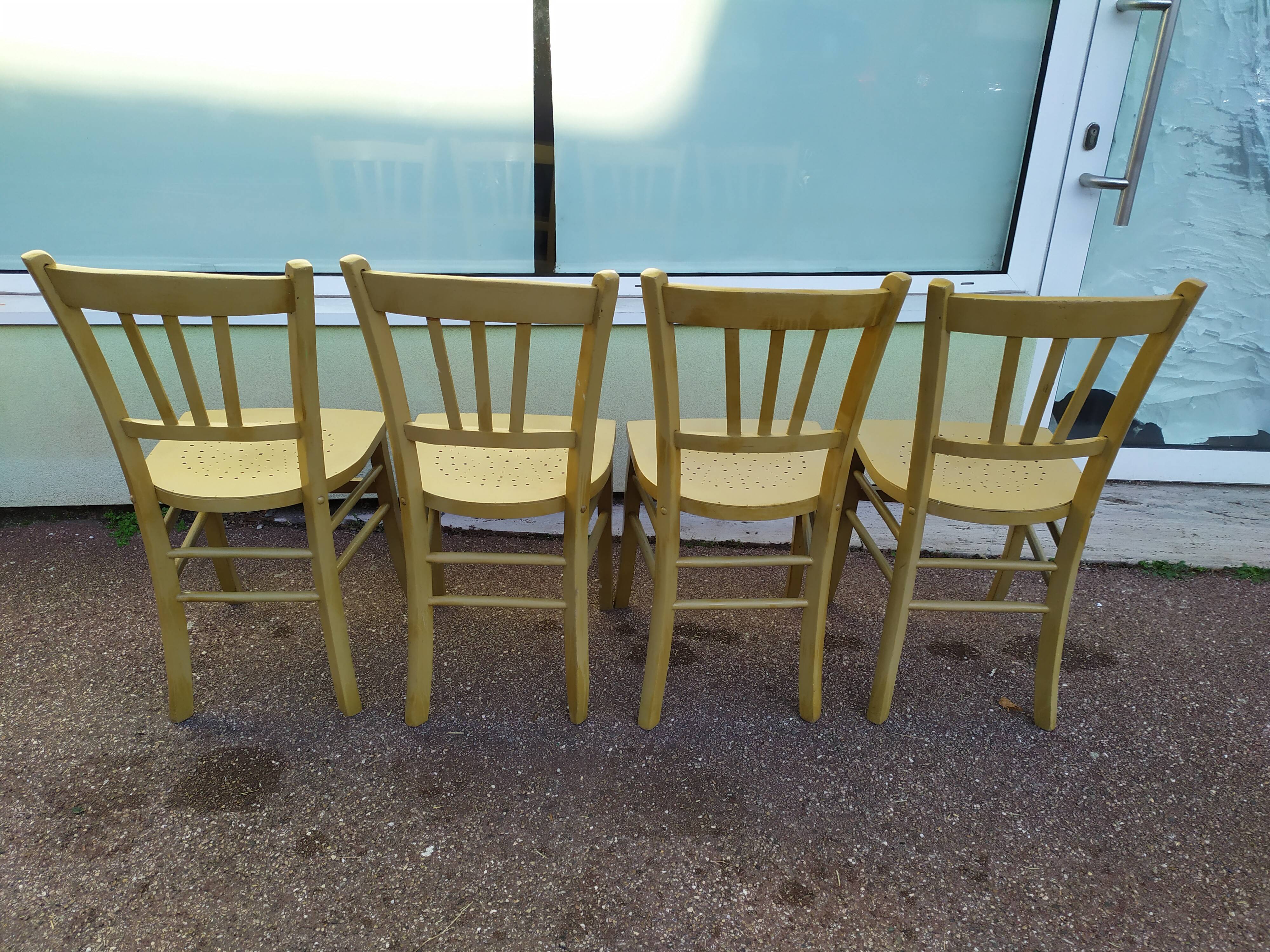 Lot de 4 chaise de bistrot Luterma - repeintes