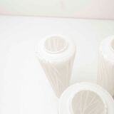 5-branched opaline brass chandelier 60's