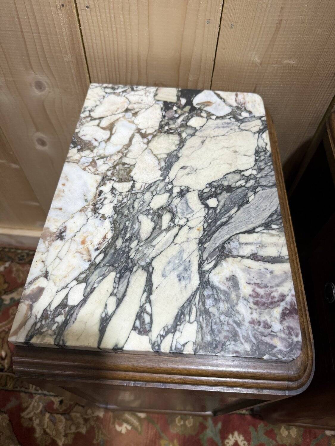 Pair of Art Deco bedside tables in walnut.