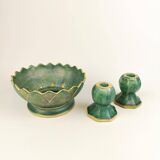 Art Deco bowl and candlesticks Gustavsberg Josef Ekberg