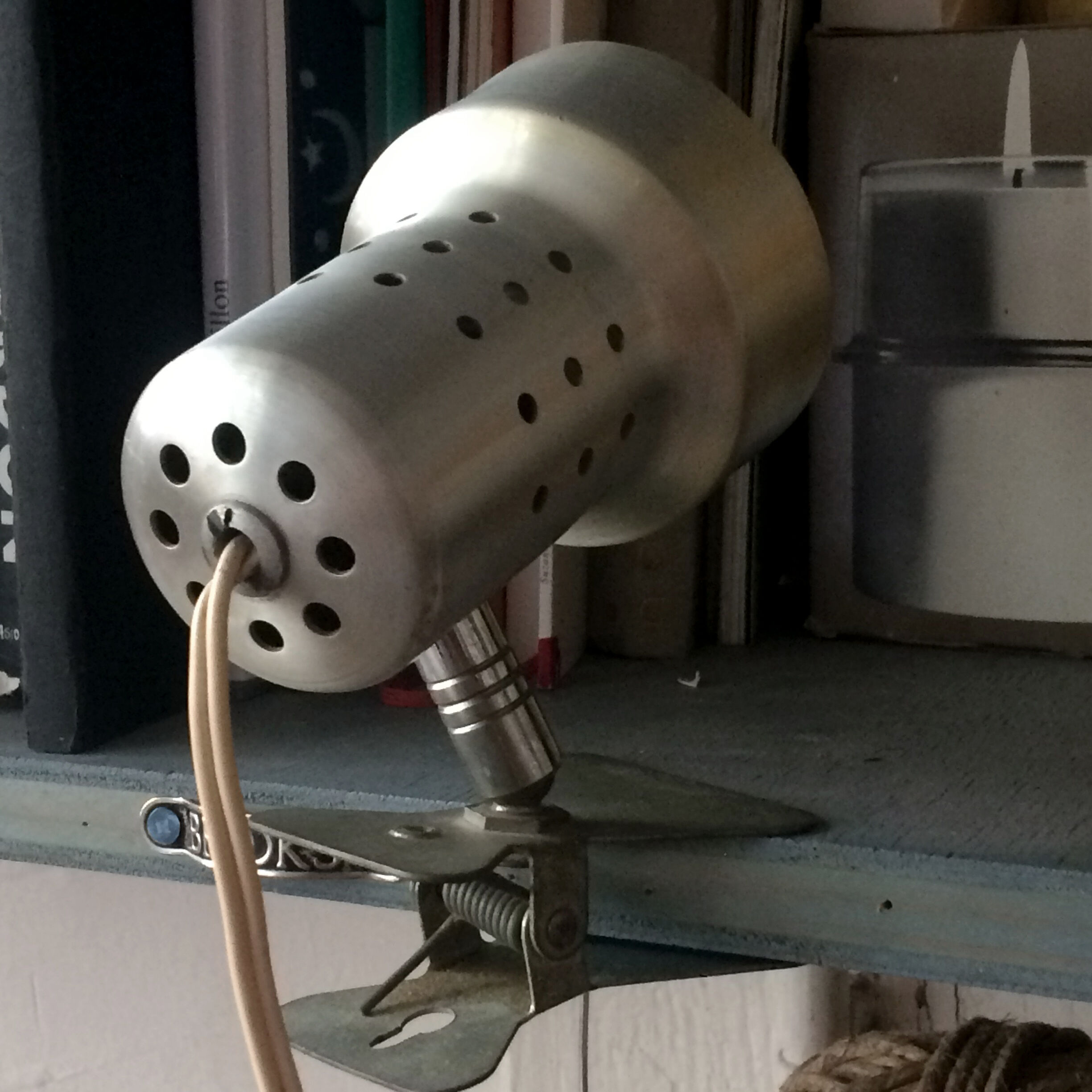 Brushed aluminum clamp spot 1970