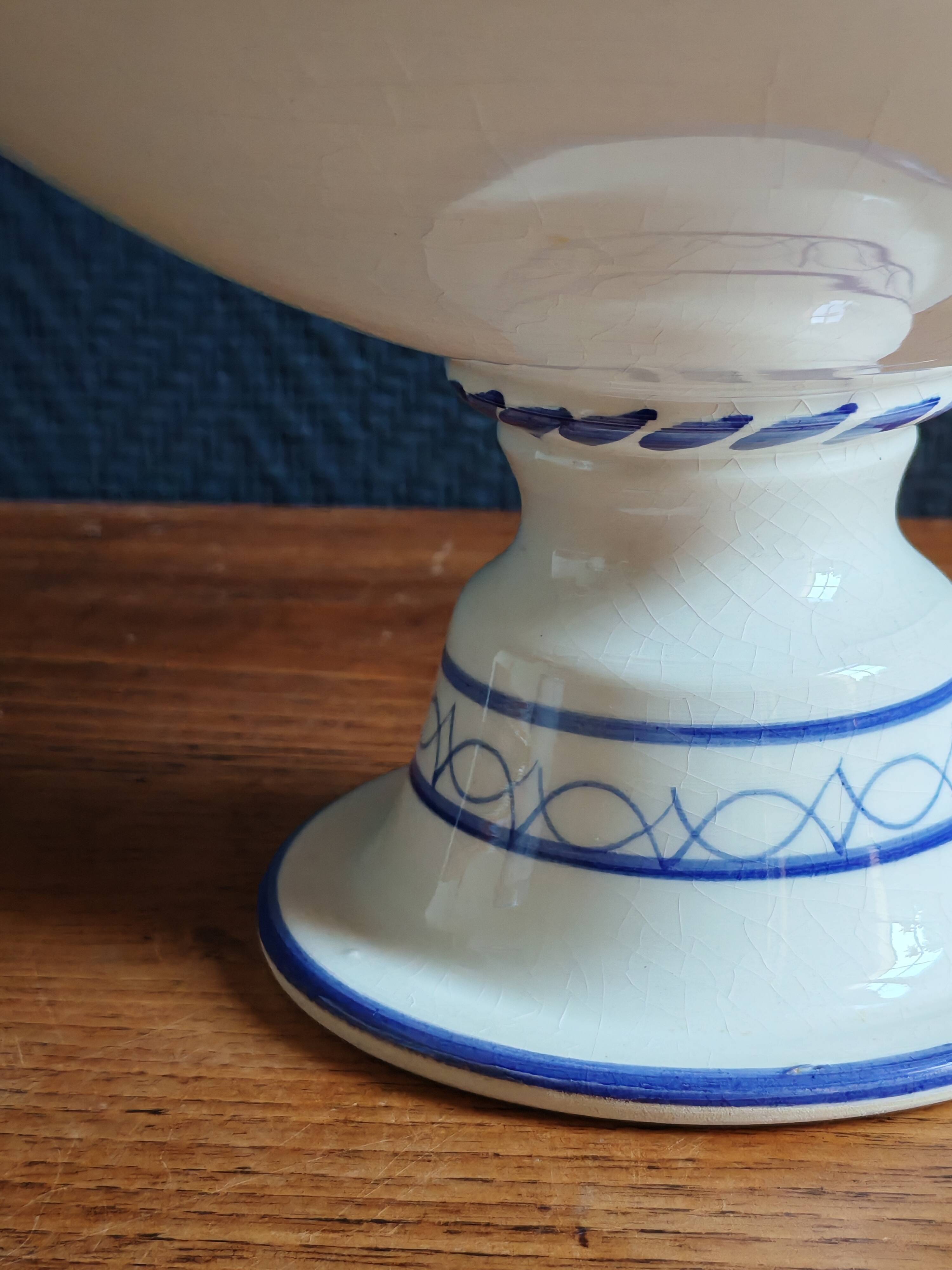 Blue and White Footed Faience Bowl
