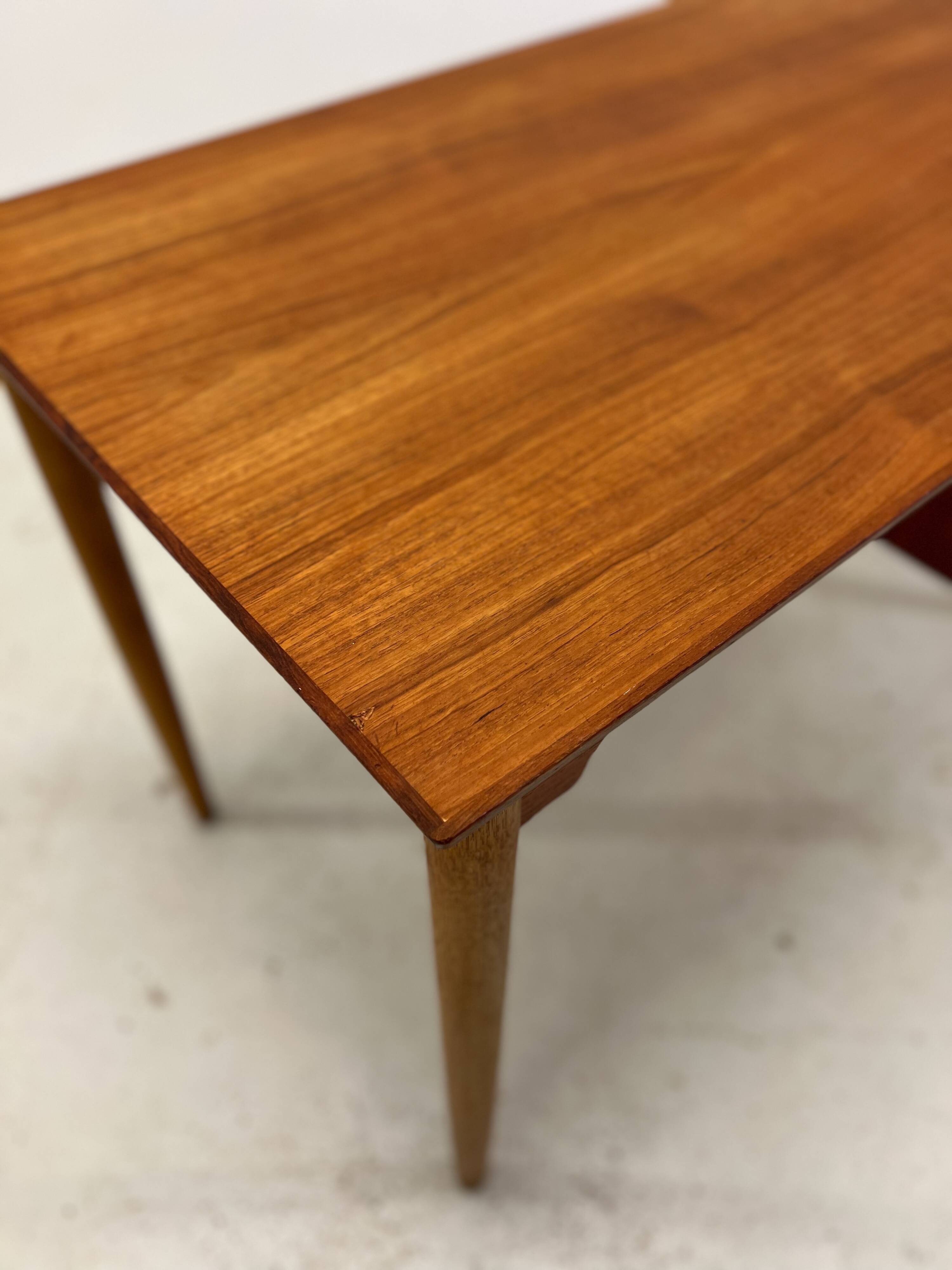 Danish Petite Teak & Beech Desk, 1950s.